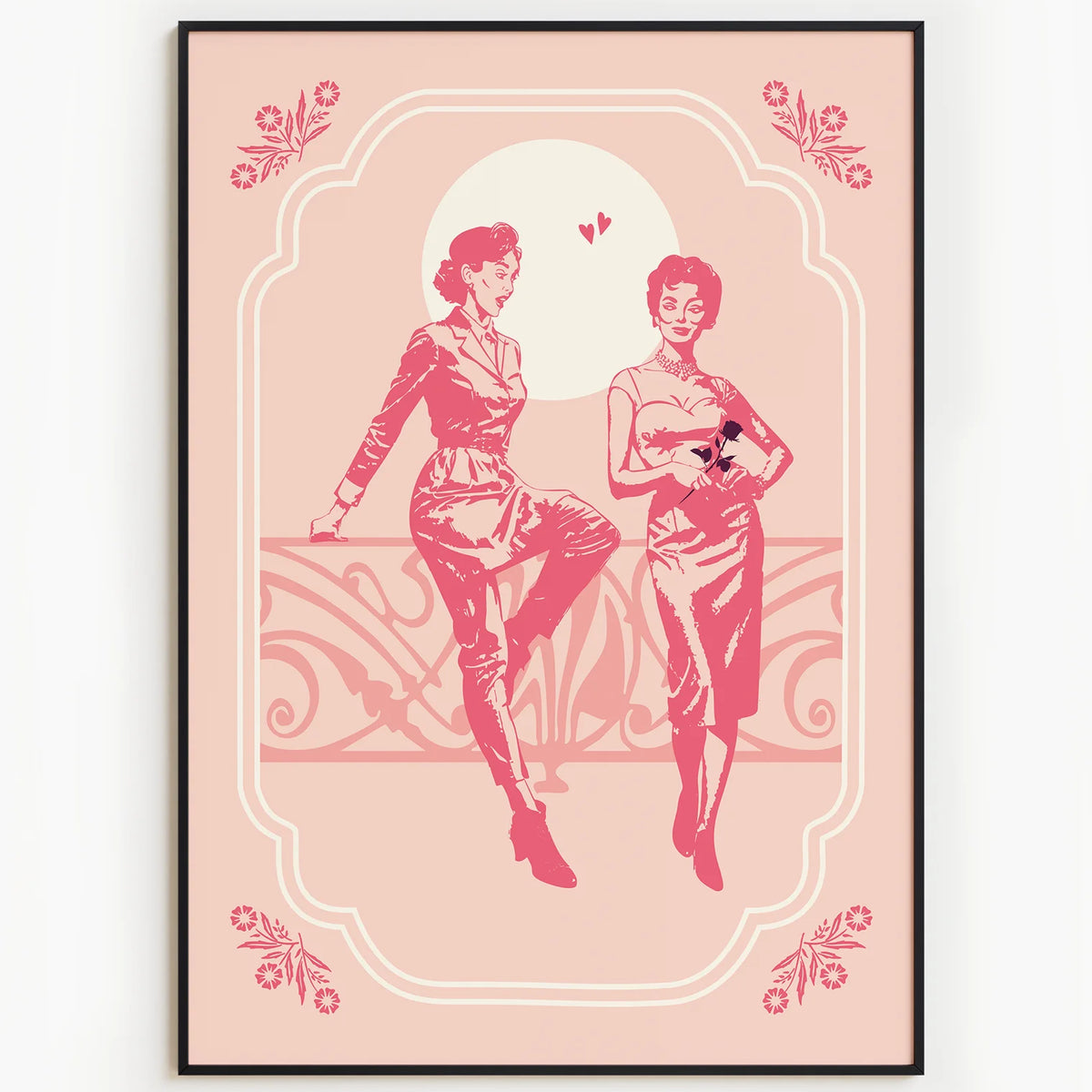 Flirty Sapphic Love Print | LGBTQIA+ Wall Art | QueerWall.com