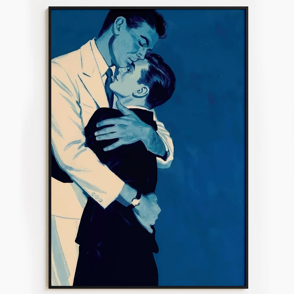 Hug Me Tight Retro Gay Men Print | LGBTQIA+ Wall Art | QueerWall.com