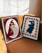 A poster with two lesbian witches kissing.