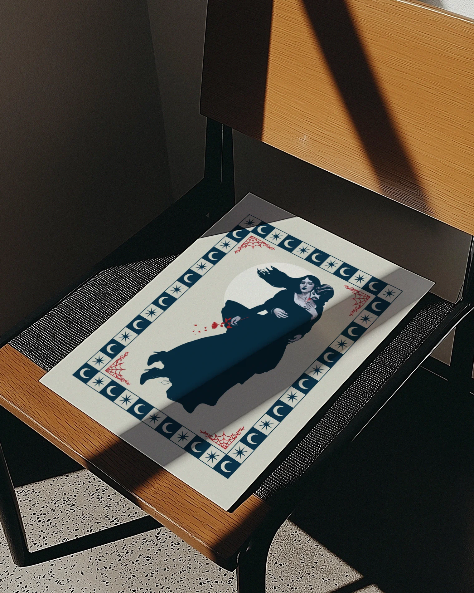 A poster with a lesbian vampire couple.