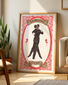 A poster with two illustrated gay men in the 60's, dancing together with the text 'Serving C*nt'.