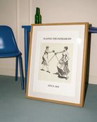 The poster features two women fencing, with the text: “SLAYING THE PATRIARCHY SINCE 1884.”