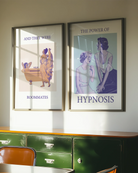 A poster with a woman staring unabashedly and fascinated at another woman’s chest, with the text: ‘THE POWER OF HYPNOSIS.