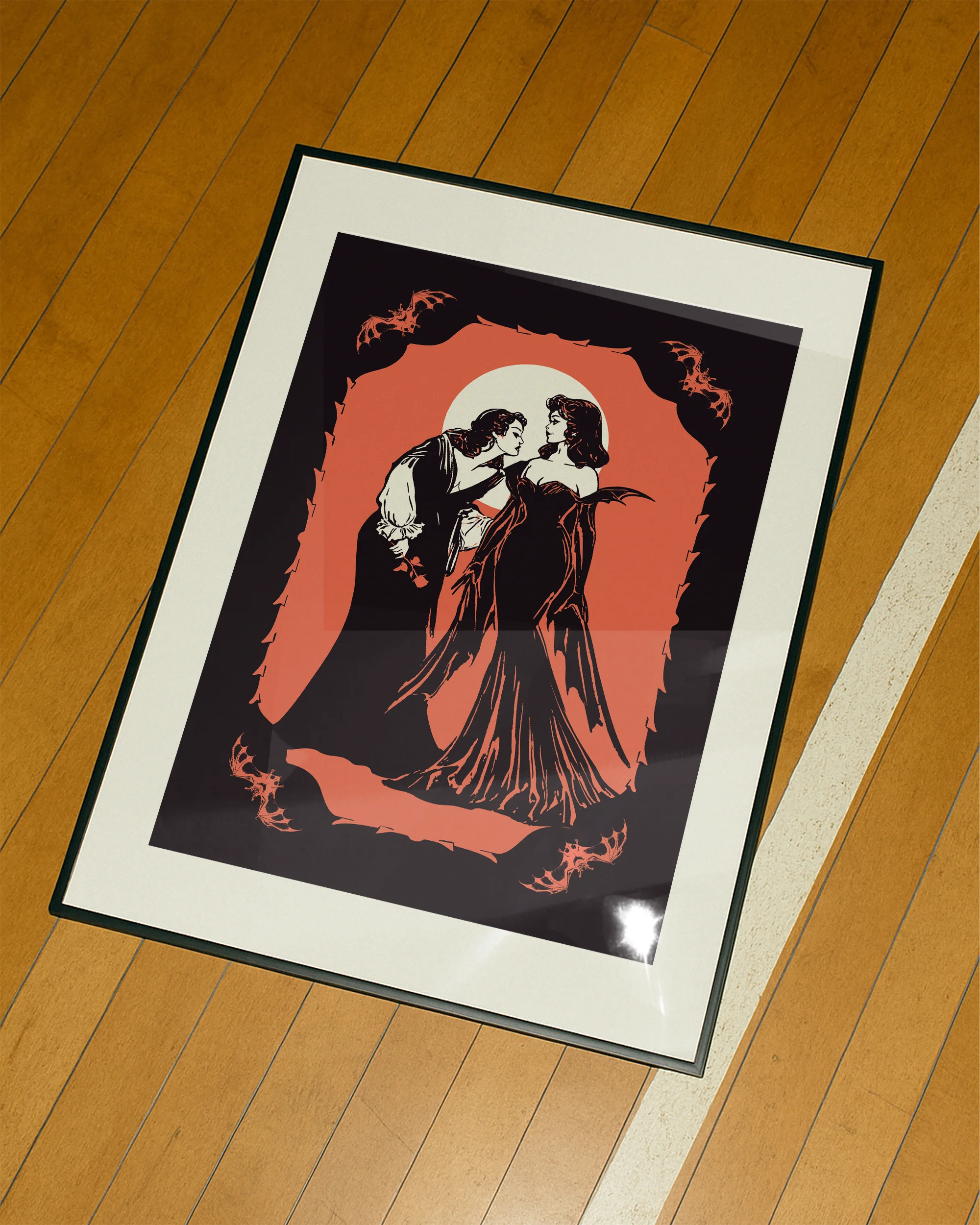A poster with a lesbian vampire couple.