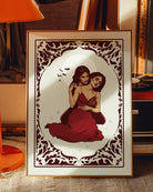 A poster with a lesbian vampire couple.