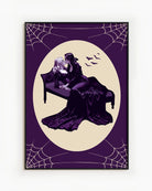 A poster with a lesbian vampire couple kissing in a bed.