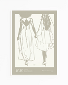A print with an illustrated couple holding hands, with additional text about WLW - women who love women.