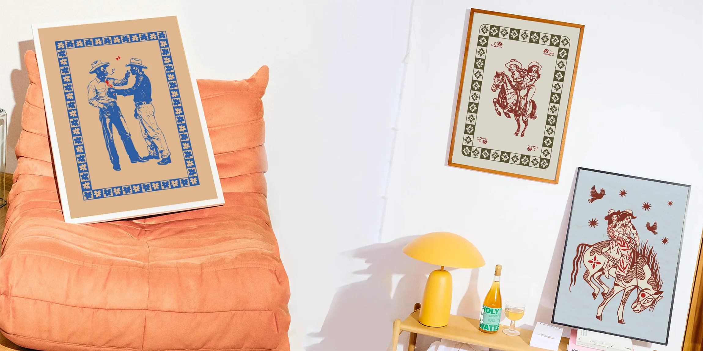 Header image with queer posters on a wall.