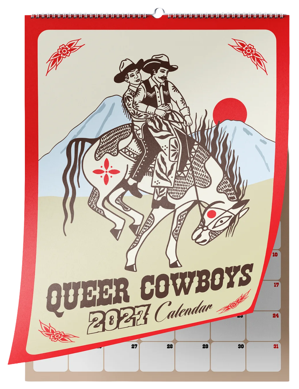 A gay cowboy calendar 2027.