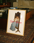 A poster of a woman kissing her reflection in a mirror with the text GIRL KISSER.