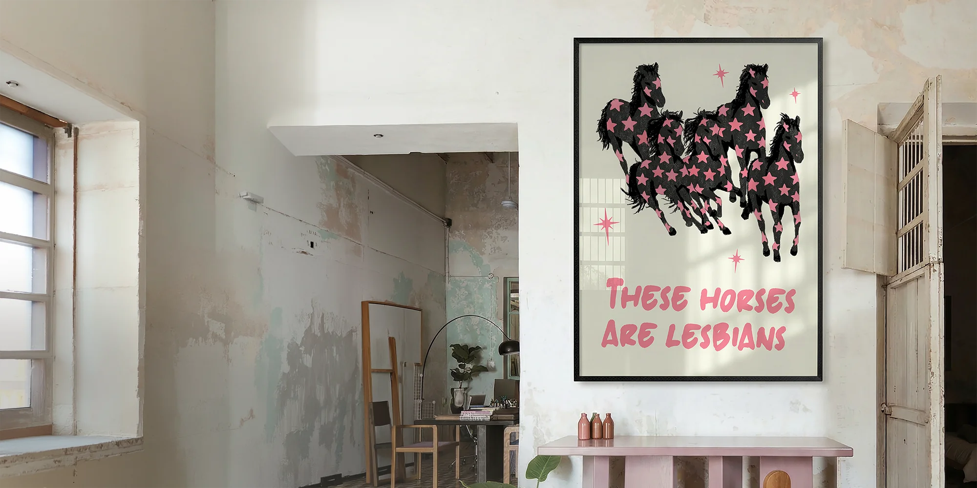 A framed, fun and queer typography poster.