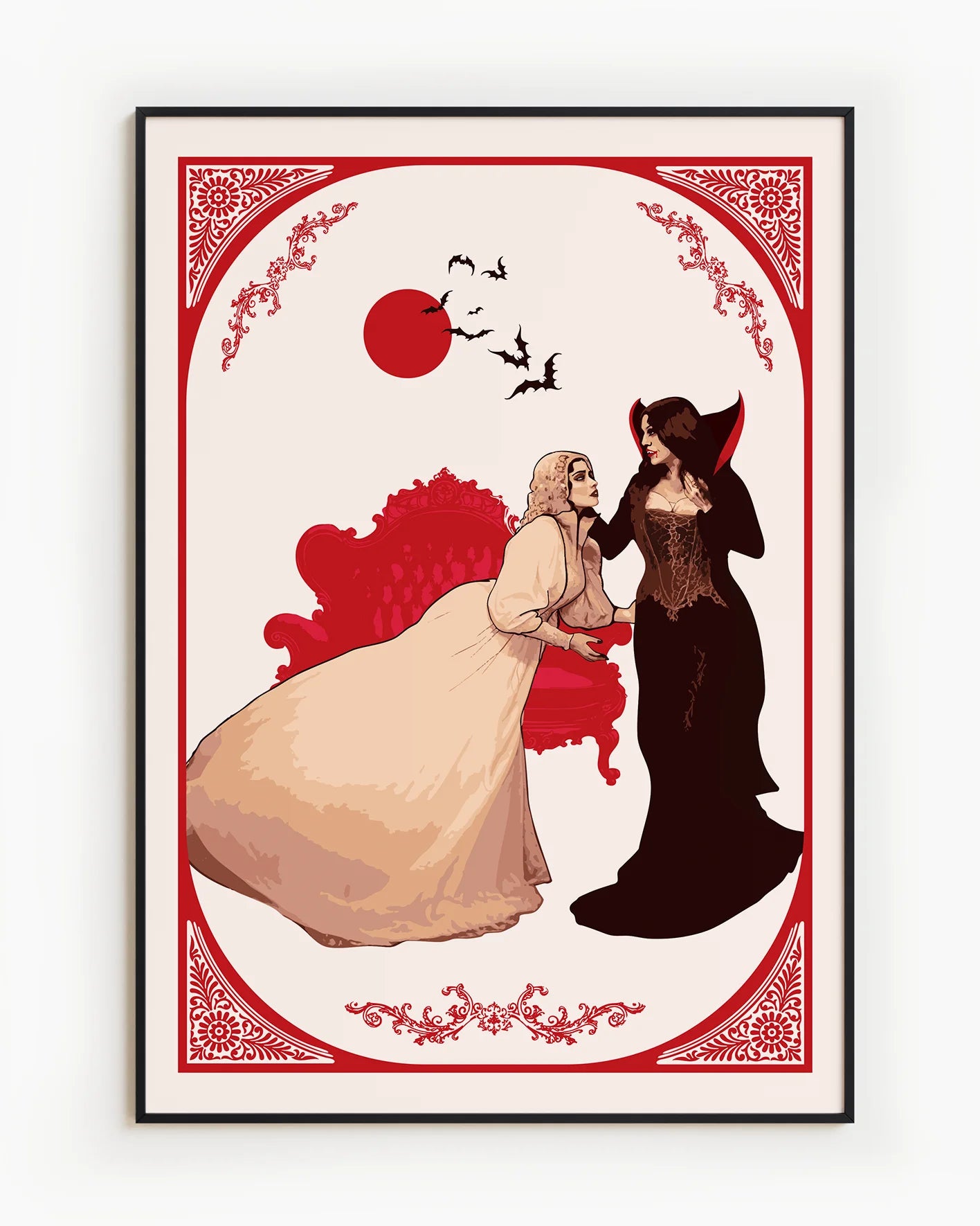 A poster with a lesbian vampire couple.