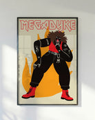 A poster with an illustrated lesbian with the text MEGADYKE.