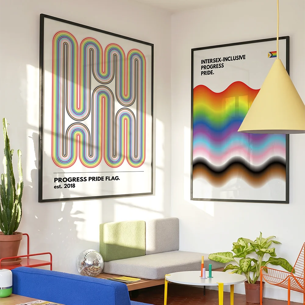 Two gay pride posters.