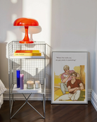 A poster depicting two gay men sharing a romantic moment, with the text: "When I'm with you, my gay panic is panicking."