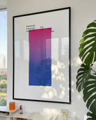 A poster with a gradient bisexual pride flag and the text: 'Proud to be me'.