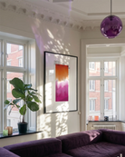 A poster with a gradient lesbian pride flag and the text: 'Proud to be me'.