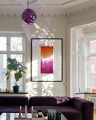 A poster with a gradient lesbian pride flag and the text: 'Proud to be me'.