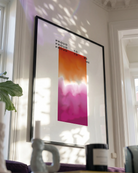 A poster with a gradient lesbian pride flag and the text: 'Proud to be me'.