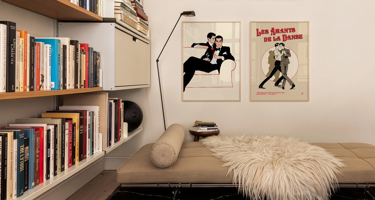 Two gay vintage couple posters.